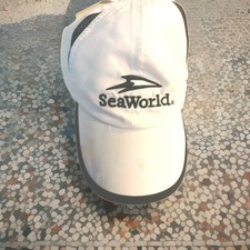 Seaworld Hat Adjustable  White And Black Cap Global Sun 