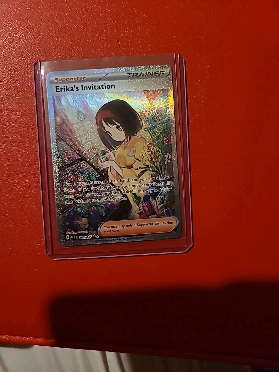Erika's Invitation 206/165 Sv2a: Pokemon Card 151 Holo Full Art SIR Sleeved