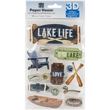 Paper House STDM249E  3D Stickers-Lake Life (3Pk)
