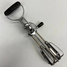 Vintage EKCO Best Egg Beater Manual Hand Crank Mixer Stainless Steel Metal USA