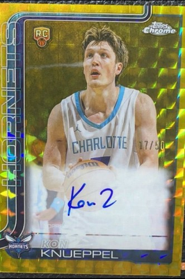 #ad #ad Topps Chrome Gold Refractor Rookie Auto Kon Knueppel Hornets 17 50 chase pack $35.00