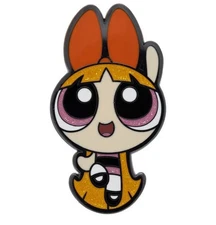 Embossed Enamel Lapel Pin Badge - Powerpuff Girls Blossom Glitter NEW Cartoon