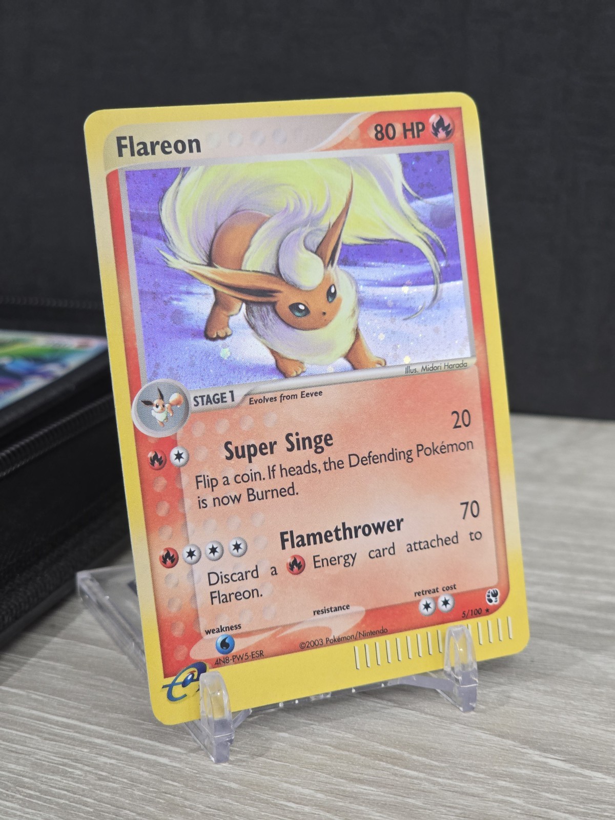Pokemon Card TCG Flareon 5/100 EX Sandstorm Holo Rare Vintage