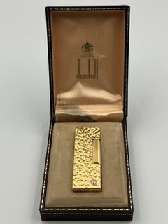 Dunhill Rollagas Lighter Hammered Bark Finish Original Box Non Working