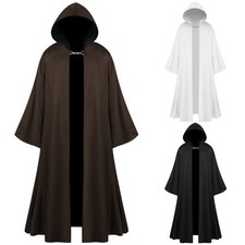 Halloween Hooded Cloak Men Medieval Cloak Horror Ghost Cape Wizard Witch Cloak