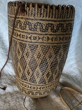 Ajat Basket Borneo Penan People Tribal Art Beach Tote. Vintage 1960?s