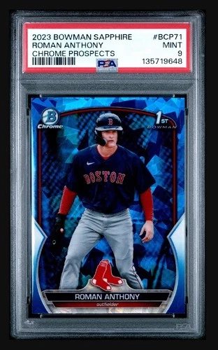 Boston Red Sox Roman Anthony 2023 Bowman Chrome Sapphire #BCP-71 1st RC PSA 9