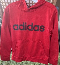 Youth 8 Adidas Hoodie Boys Pullover Gray Red Letter Casual Hooded Sweatshirt