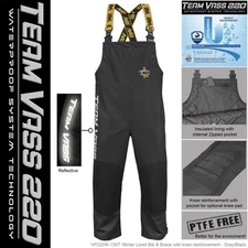 Vass 220 Winter Lined Bib & Brace Waterproof Black Edition / Fishing Clothing