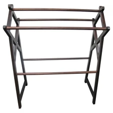 D-Art Collection Traditional Solid Mahogany Wood Cross Towel Rack in Dark Brown