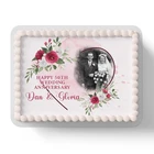 Photo Personalised Anniversary Edible Icing Cake Topper