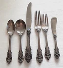 WALLACE GRANDE BAROQUE STERLING SILVER 6 Piece Place Setting ~about 320 grams