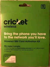 Cricket Wireless Universal SIM Activation Kit 4G LTE