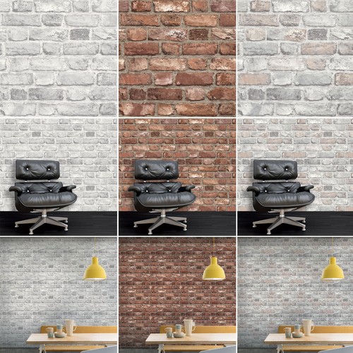 3D Brick Effect Wallpaper Slate Stone Realistic Textured Vinyl Vintage Grandeco eBay