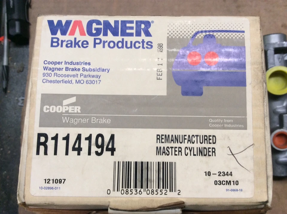 Главный тормозной цилиндр Wagner R114194 - Изображение 2 из 4