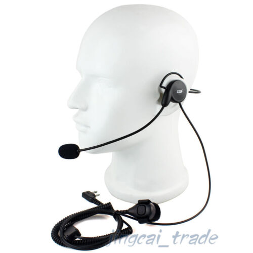 PTT Headset 2-PIN for Motorola GP300 CP200 HYT TC600 TC700 Radio with boom C2F2 - Picture 1 of 5