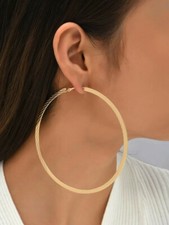 NEW Gold Earrings Textured Exaggerated Hoop Large Statement Huge Glam Boho Indie