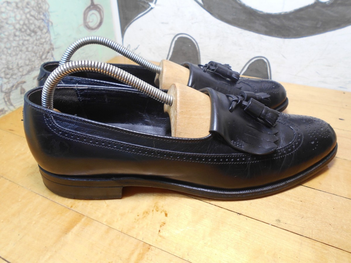 FootJoy Classics Black Leather Tassel Kiltie Loafers Wingtips 75531, Mens 10.5 C FootJoy Black Leather Kiltie Tassel Wingtip Loafers Men main image 3