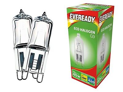 2x G9 33w=40w ENERGIZER OR EVEREADY DIMMABLE CLEAR ENERGY SAVING bulb Capsule