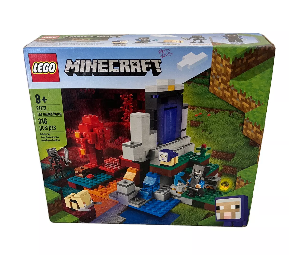 Lego®minecraft 21172 - le portail en ruine, jeux de constructions &  maquettes