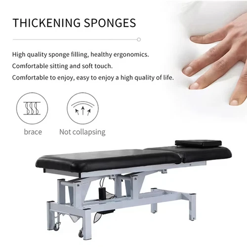 Massageliege elektrisch Massagebank Therapieliege bis 300kg Fußpedal Räder Neu