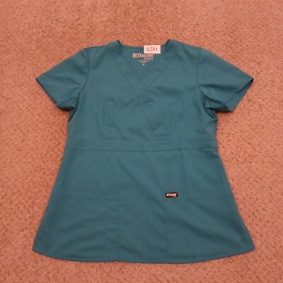Grey's Anatomy Scrub Top Womens Medium Blue Short Sleeve