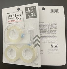 3 Rolls Clear Packing Tape with Dispenser and Tape Cutter
