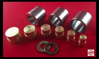 Swedish Wrap Die Set (3 pcs) With  BRASS  Plungers (6 Push Rods) Coin Ring Tools