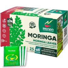 Moringa 25 Herbal Teabags Te De Moringa Leaf -100% Natural Superfood Leaves Peru