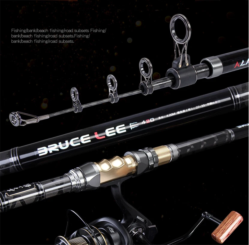 Carbon telescopic sea beach pier boat surf fishing rod spinning rod CW:100-250g