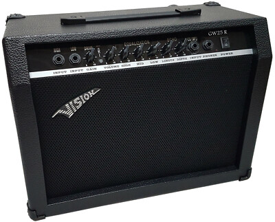 E-GITARRENVERSTÄRKER - AMPLIFIER - 40 WATT - HALL, VERZERRER, TRANSISTOR, GW25R