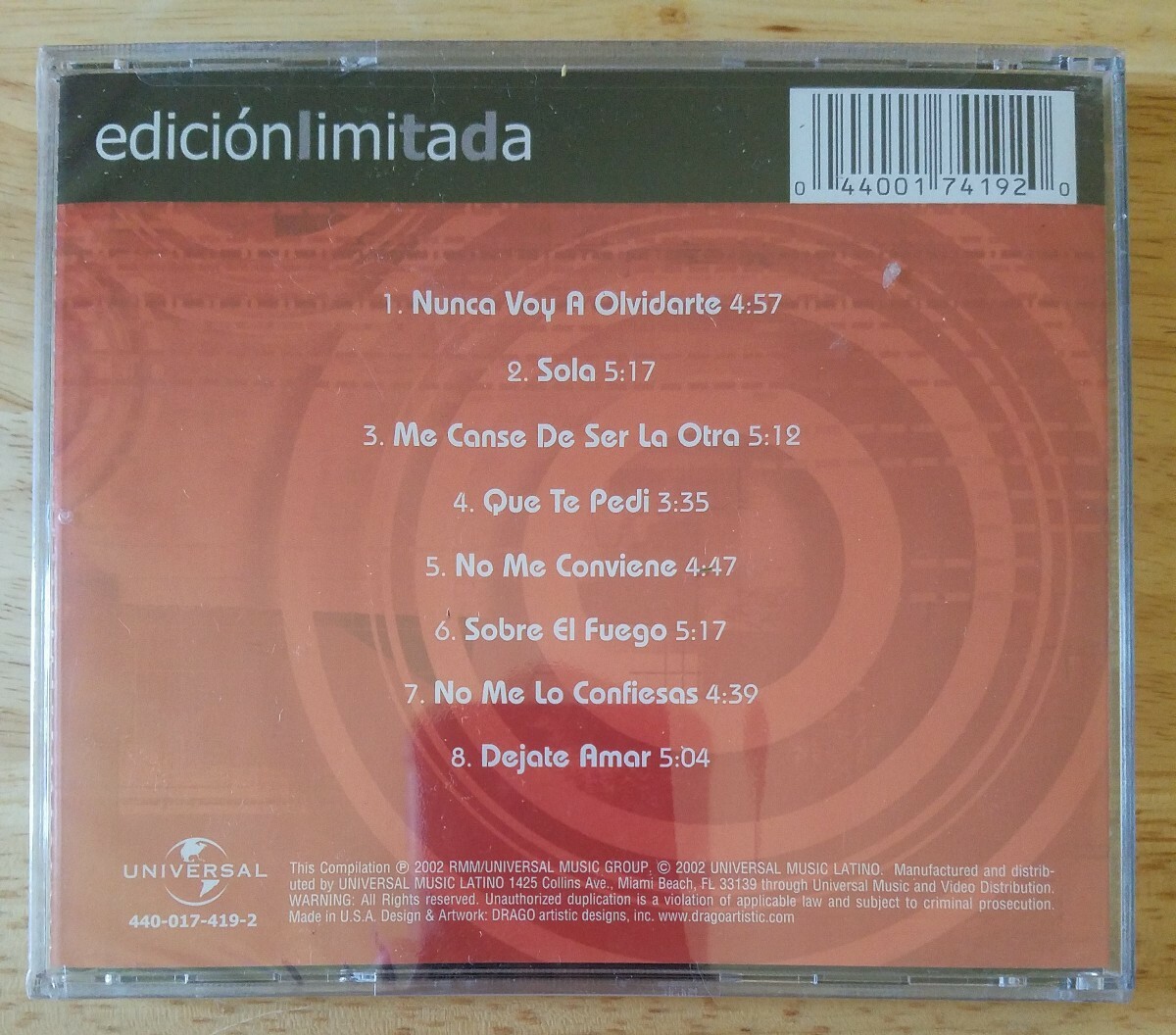 NUEVO Y ORIGINAL* INDIA Edición Limitada (CD 2002 Universal