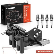 A-Premium Ignition Coil & 4x IRIDIUM Spark Plug Kits for Hyundai Accent L4 1.6L