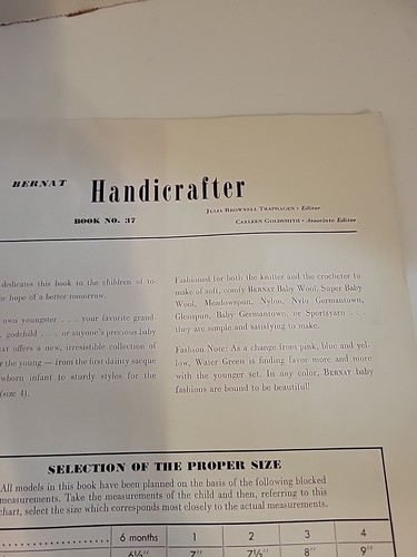Bernat Handicrafter Book No. 37 Vintage 1951 Knitting Baby Handknits - Picture 3 of 6