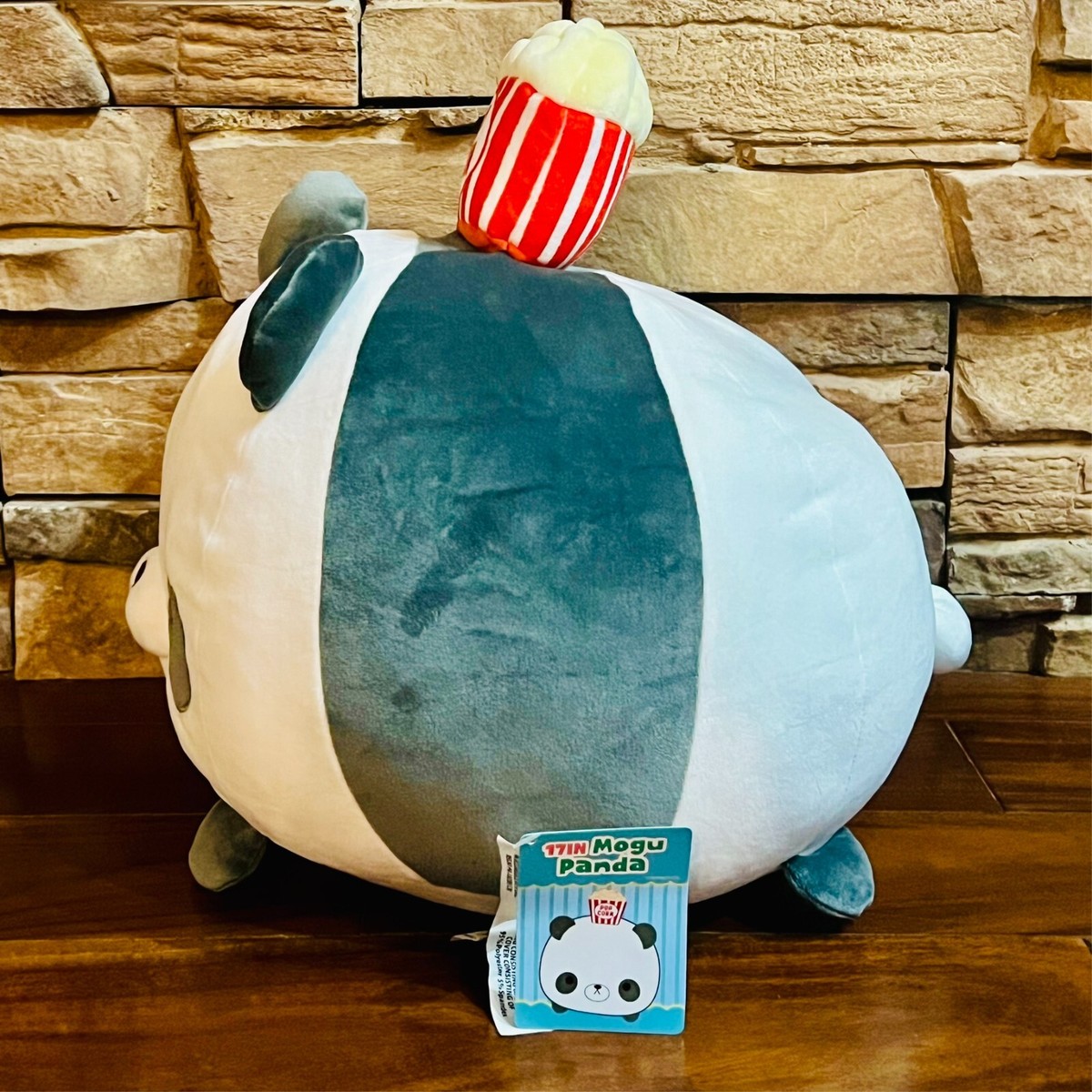 MOGU Cushion Pillow Panda w Popcorn Head Stuffed Animal Plush 17