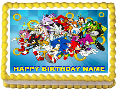 7.5 Inch Edible Sonic Cake Toppers â€“ Themed Birthday Party