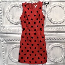 J.crew Women’s Red And Black Dote Dress 00
