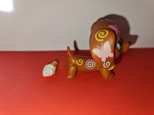 Authentic Littlest Pet Shop Dachshund Dog #1010 Tattoo Blue Eyes LPS - Picture 5 of 7