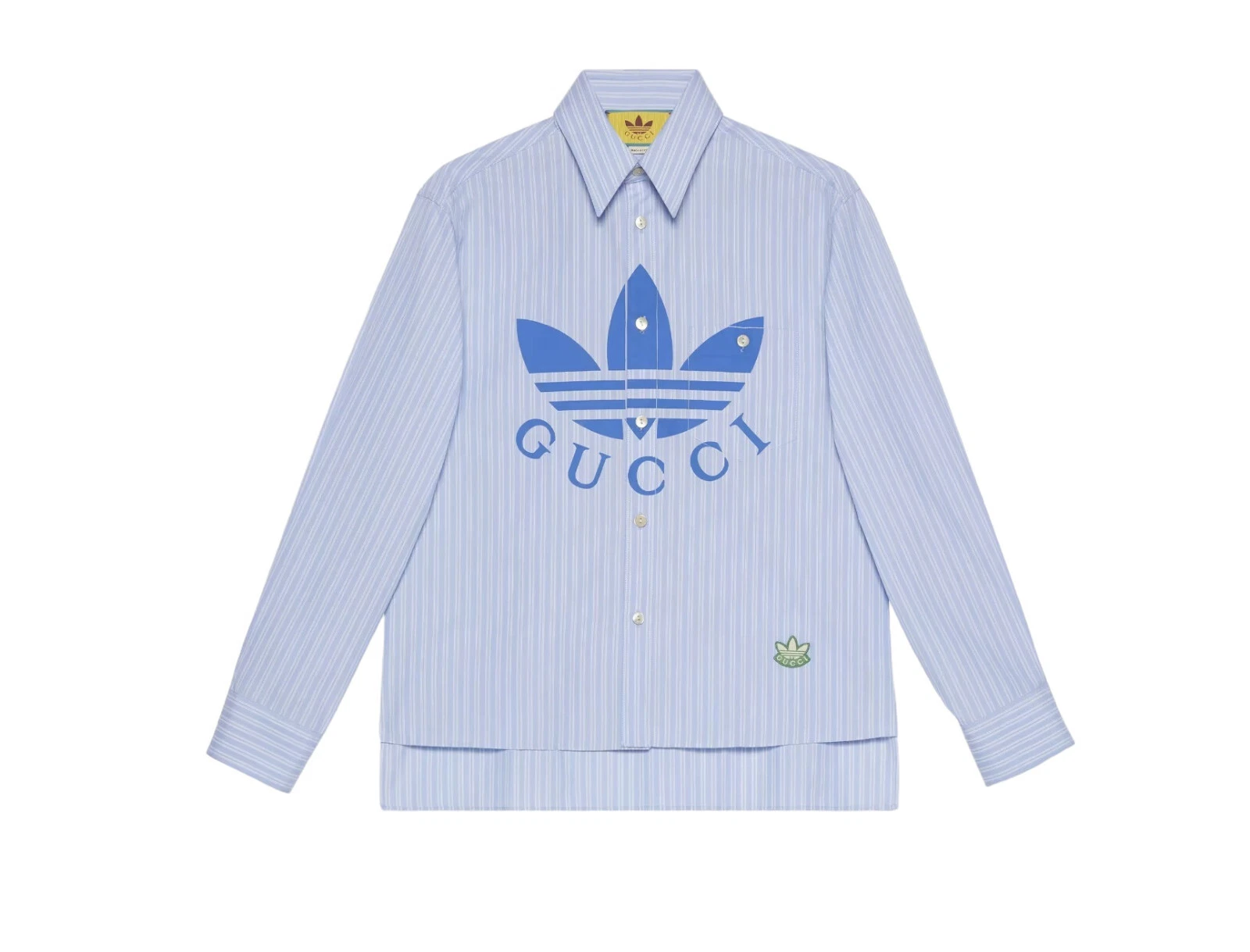Camicia Oxford Uomo Autentica Adidas X Gucci Righe Cotone Logo Nuova $1150