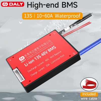 Daly BMS Li-ion 13S 48V 20A 30A 40A 50A 60A com/Sep BMS W/on off Switch 4 E-bike