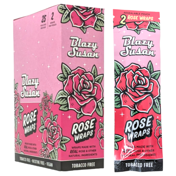 Authentic Blazy Susan Rose Pre-Rolls Wraps Made with Real Rose