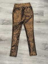 Wild Fable Womens Sz Small Brown Metallic Animal Print Legging High Rise Stretch