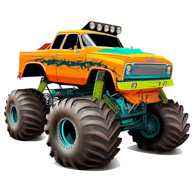3x car sticker sticker monster truck tuning sticker car rear window 9x9 cm