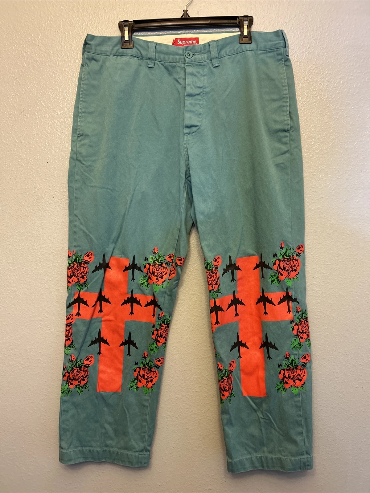 Pantalon chino sarcelle Supreme Destruction of Purity taille 34 occasion en l'état