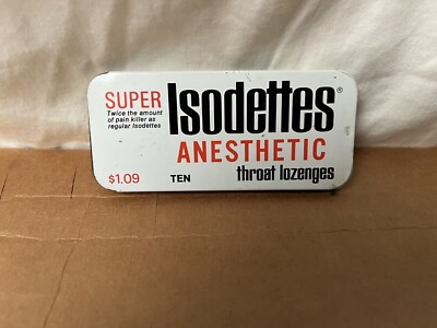 Vintage Super Isodettes Antibacterial Throat Lozengers Tin-with 2 lozenges