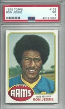 1976 Topps football card #133 Ron Jessie, Los Angeles Rams graded PSA 7