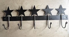 Western Star Wall Mounted Black Metal Key Holder Southwest Country Cowboy