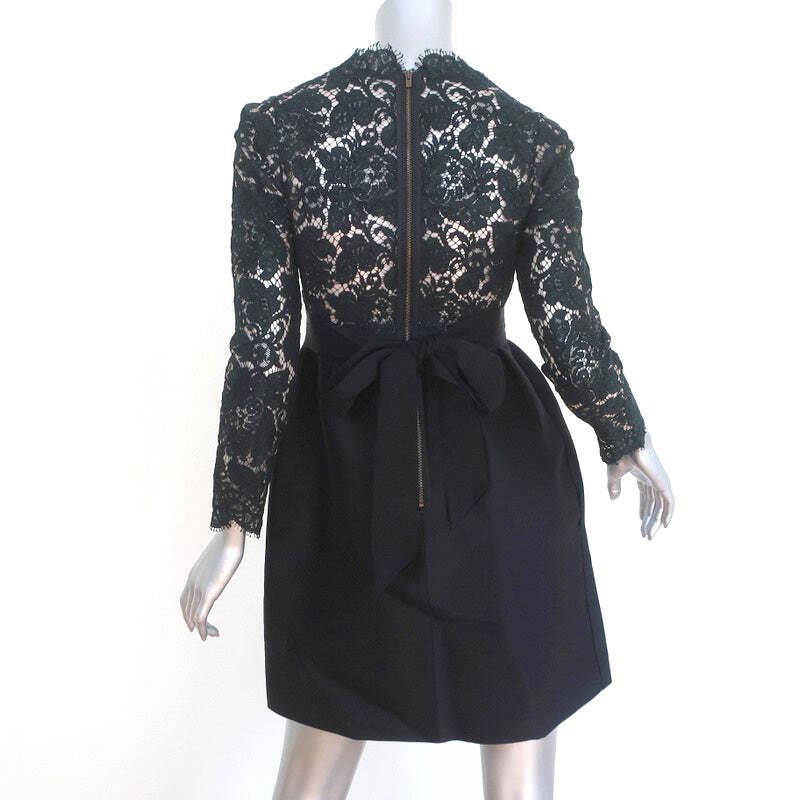 【送料&関税込】Stella McCartney Dress In Black Silk Stella McCartney Long Sleeve Mini Dress Black Lace & Raw