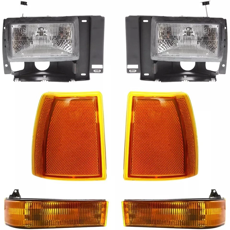 New Front Headlights + Corner Lights + Signal Lights Fits 1989-1994 Ford Ranger - Image 2 of 4