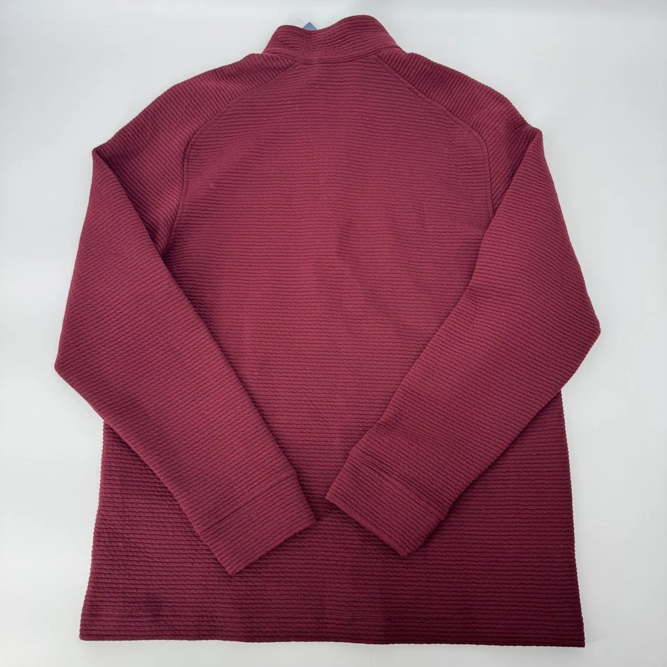Cutter & Buck Mens Burgundy Harvard Pullover 1/4 Zip Textured Knit Sweater L/G - Image 3 of 4